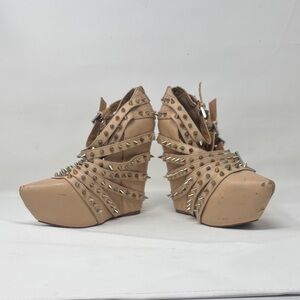 Jeffrey Campbell Spiked Tan Platform Wedges